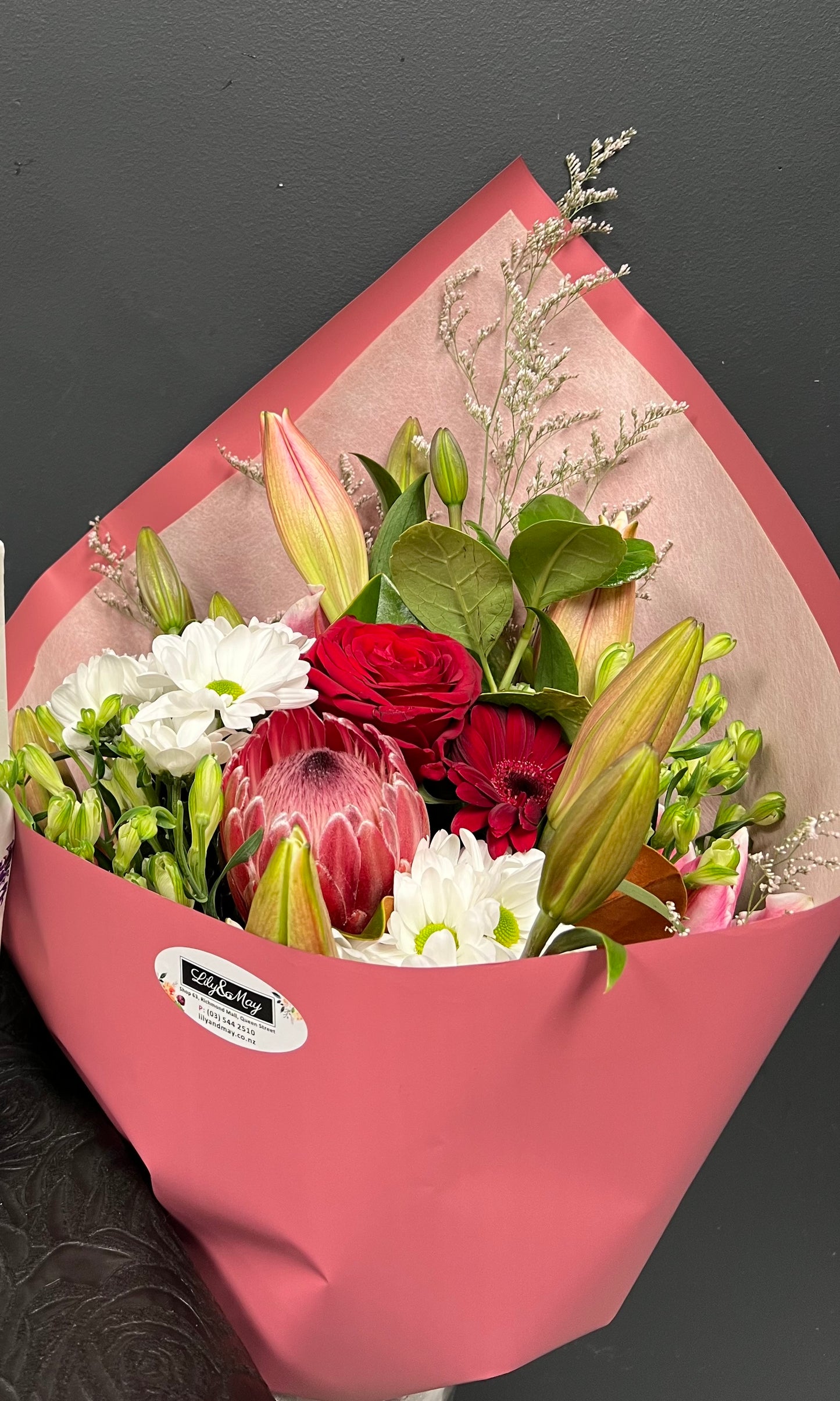 Pastel mix of seasonal flowers