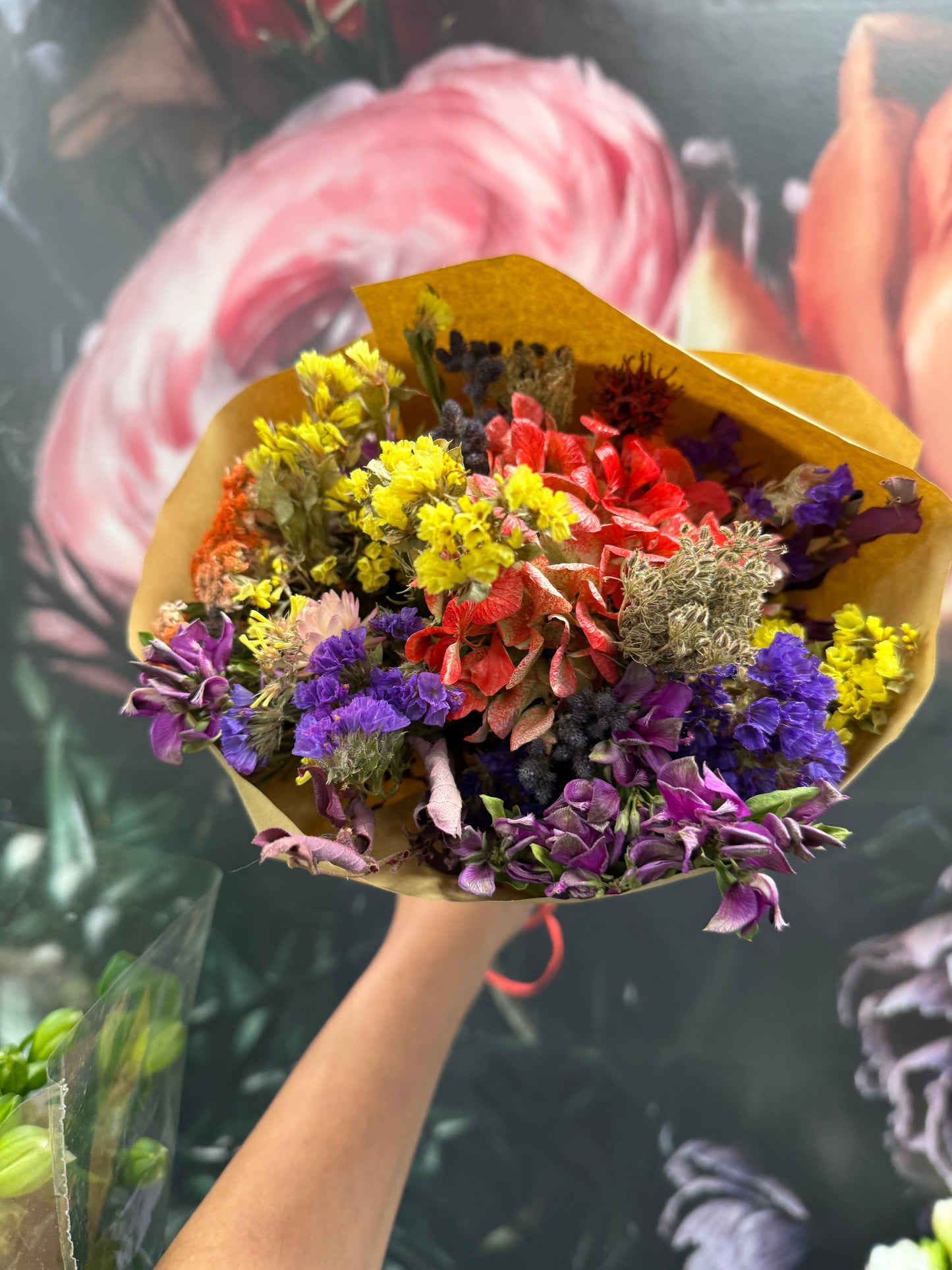 Small Dried Flower Bunch – Assorted Colours