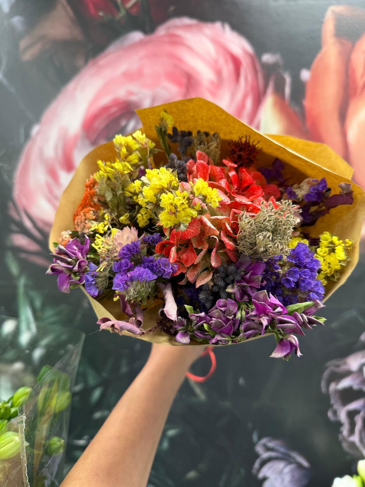 Small Dried Flower Bunch – Assorted Colours