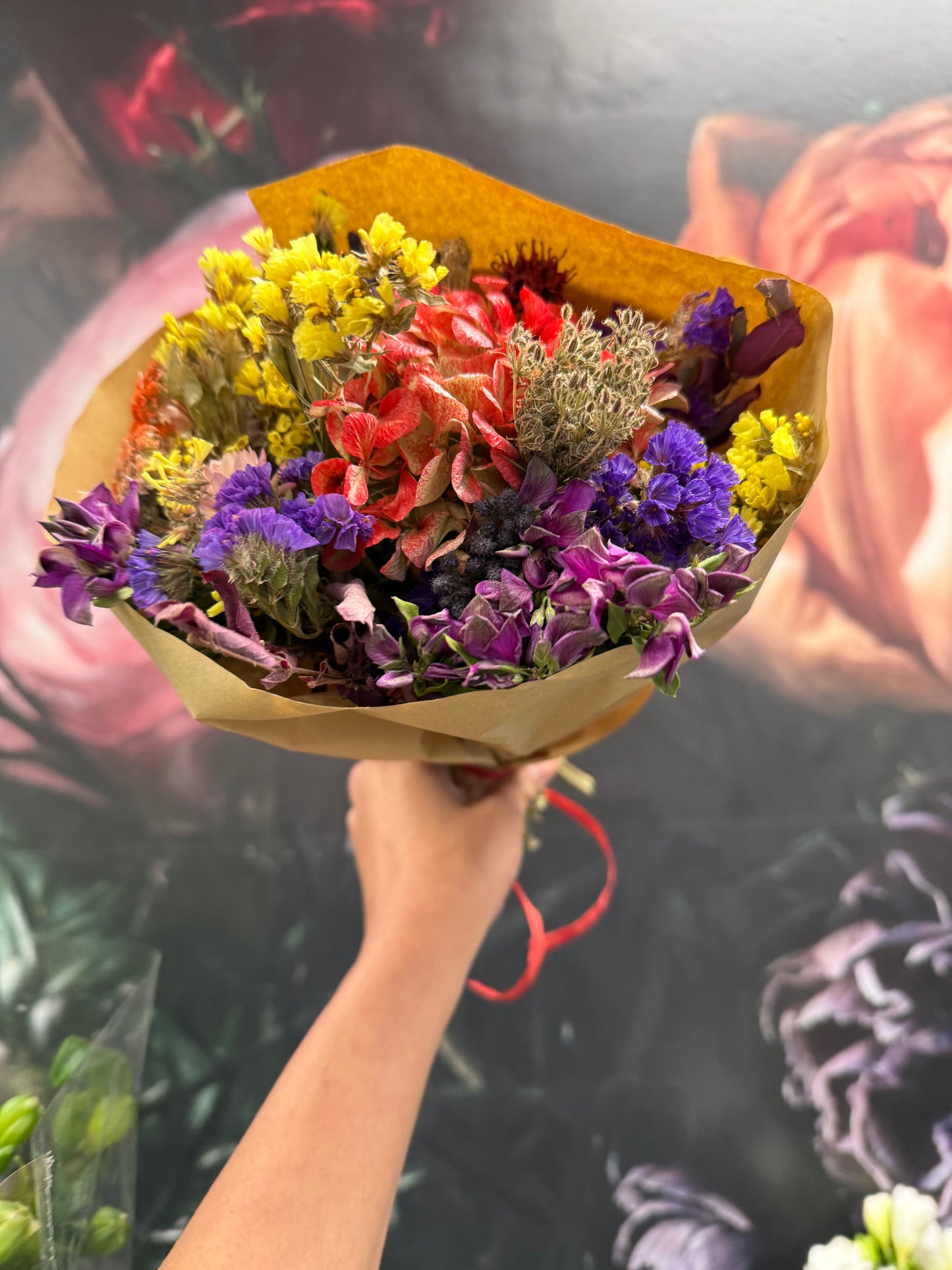 Small Dried Flower Bunch – Assorted Colours